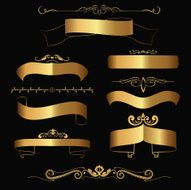 gold ribbons and ornaments