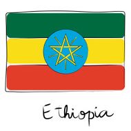 Ethiopia flag doodle N2