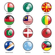 Set circle icon Flags of world sovereign states N15