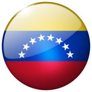 Venezuela Round Glass Button