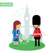 England travel vector illustration flat style