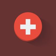 Round icon with flag of Switzerland N3