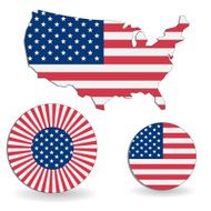 The American flag and map