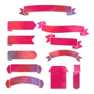 vector watercolor colorful ribbons banners N15