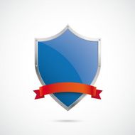 Blue Silver Protection Shield Red Flag