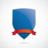 Blue Silver Protection Shield Red Flag N2