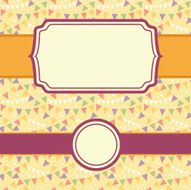 Celebration Pennant Flags Seamless Pattern And Frames Set