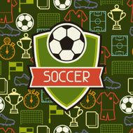 Sports seamless pattern with soccer symbols N2