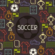 Sports background with soccer football symbols N9