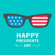 Glasses with stars and strips Presidents Day background flat design