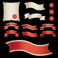 Collection of vector curves ribbons in different shape