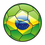 Brazil flag on soccer ball