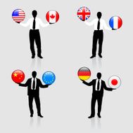 Businessman collection with Flag Buttons