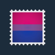 mail stamp with a bisexual pride flag