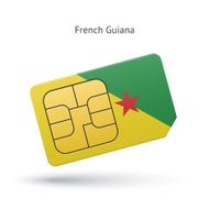 French Guiana mobile phone sim card with flag