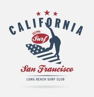 California surf typography t-shirt graphics logo club N2