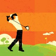Golfer swinging