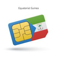 Equatorial Guinea mobile phone sim card with flag