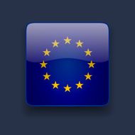 Square icon with flag of Europe