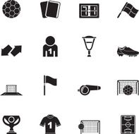 Silhouette football soccer and sport icons