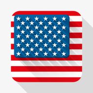 Simple flat icon USA flag Vector