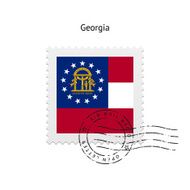 State of Georgia flag postage stamp