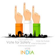 Hand with voting sign of India N2