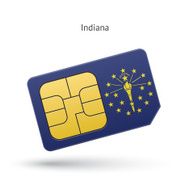 State of Indiana phone sim card with flag
