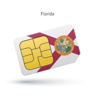 State of Florida phone sim card with flag