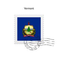 State of Vermont flag postage stamp