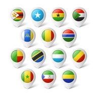 Map pointers with flags Africa N3
