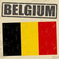 Belgium grunge flag and stamp