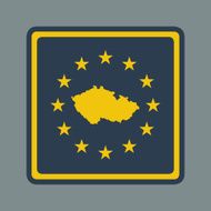 Czech Republic European flag button