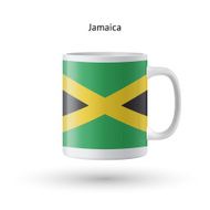 Jamaica flag souvenir mug on white background N2
