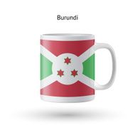 Burundi flag souvenir mug on white background N2
