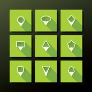 Vector flat icon set - map pins N5