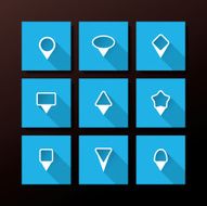 Vector flat icon set - map pins N6