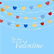 Valentine background with joyful heart bunting