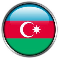 Azerbaijan Flag glossy button