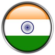 India Flag Glossy Button N2