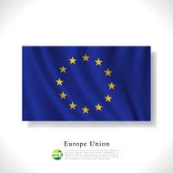 European waving flag isolated against white background vector illustration