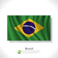 Brazil waving flag isolated against white background vector illustration