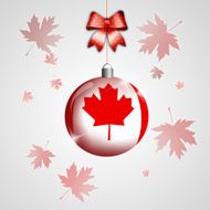 Christmas ball with Canada&#039;s flag N2