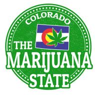The marijuana state Colorado stamp