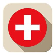 Switzerland Flag Button Icon Modern N2