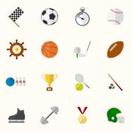 Set of vector sport icons in flat design N2