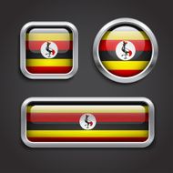 Uganda flag glass buttons