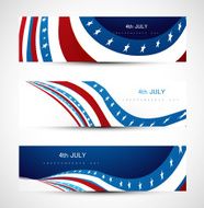 4th july american independence day background three header set Vector