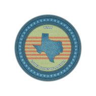 Label with map of texas Denim style Vector eps10