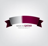 Made in QATAR QATARI ribbon Flag (Vector)